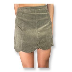 Altard State Green Suede Skirt